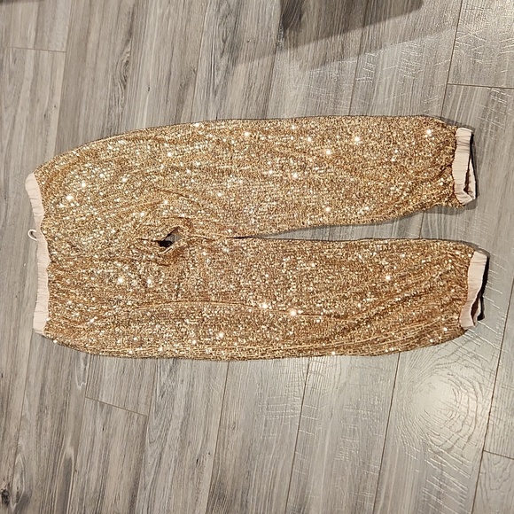 EUC Victoria's Secret Women's sz M/170 Sequins lined lounge Pants - Picture 6 of 6